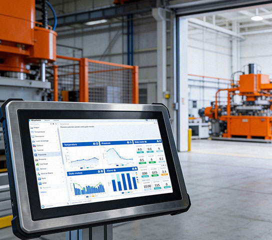 Operaio utilizza il software SECURE-SAFE